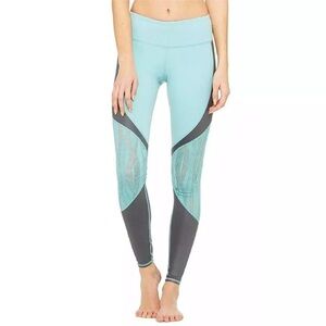 Alo High-Waisted Leggings Mesh Lace Vitality Moto